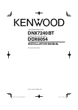 Kenwood DDX6054 Installation Manual preview