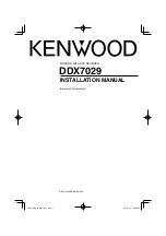 Kenwood DDX7029 Installation Manual preview