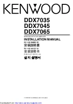 Kenwood DDX7035 Installation Manual preview