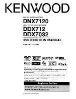 Kenwood ddx712 - DVD Player With LCD monitor Instruction Manual preview