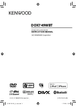 Kenwood DDX749WBT Instruction Manual preview