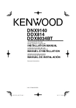 Preview for 1 page of Kenwood DDX8034BT Installation Manual