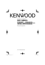 Preview for 1 page of Kenwood DDX8036BT Installation Manual