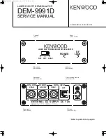 Preview for 1 page of Kenwood DEM-9991D Service Manual