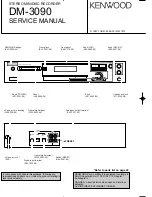 Preview for 1 page of Kenwood DM-3090 Service Manual