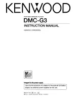 Preview for 1 page of Kenwood DMC-G3 Instruction Manual