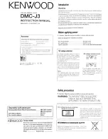 Preview for 1 page of Kenwood DMC-J3 Instruction Manual