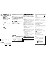 Предварительный просмотр 1 страницы Kenwood DMC-K3 Instruction Manual