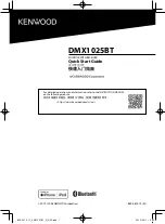 Kenwood DMX1025BT Quick Start Manual preview