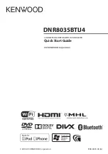 Kenwood DNR8035BTIJ4 Quick Start Manual preview