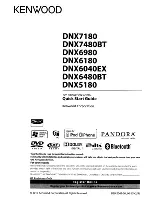 Kenwood DNX5180 Quick Start Manual предпросмотр