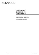 Kenwood DNX874S Instruction Manual preview