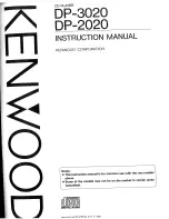 Preview for 1 page of Kenwood DP-2020 Instruction Manual