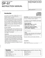 Kenwood DP-87 Instruction Manual preview