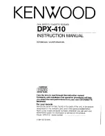 Предварительный просмотр 1 страницы Kenwood DPX-410 Instruction Manual