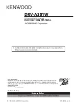 Preview for 1 page of Kenwood DRV-A301W Instruction Manual