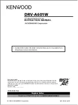 Preview for 1 page of Kenwood DRV-A601W Instruction Manual