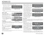 Предварительный просмотр 10 страницы Kenwood DT-7000S - Sirius Satellite Radio Tuner Instruction Manual