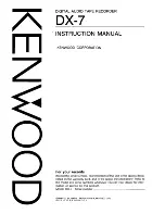 Preview for 1 page of Kenwood DX-7 Instruction Manual