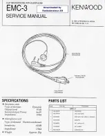 Preview for 1 page of Kenwood EMC-3 - Headset - Ear-bud Service Manual