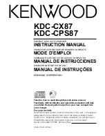 Kenwood eXcelon KDC-CX87 Instruction Manual preview