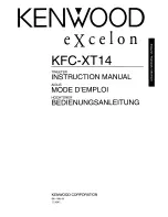 Preview for 1 page of Kenwood Excelon KFC-XT14 Instruction Manual