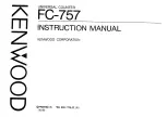 Kenwood FC-757 Instruction Manual preview