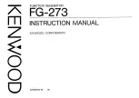 Preview for 1 page of Kenwood FG-273 Instruction Manual