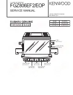 Preview for 1 page of Kenwood FGZ806EOP Instructions For Use Manual