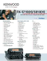 Preview for 1 page of Kenwood FleetSync TK-5810(H) Specifications