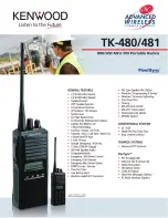 Предварительный просмотр 1 страницы Kenwood FM Transceiver TK-481 Specifications