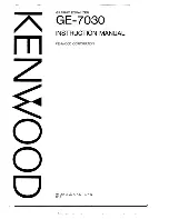 Kenwood GE-7030 Instruction Manual preview