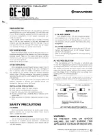 Kenwood GE-90 Instruction Manual preview