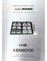 Preview for 1 page of Kenwood HCG600 Instructions For Use Manual