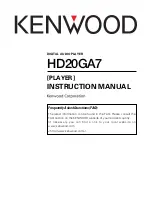 Kenwood HD20GA7 Instruction Manual preview