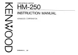 Kenwood HM-250 Instruction Manual предпросмотр