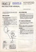 Preview for 1 page of Kenwood HMC-2 Instruction Manual