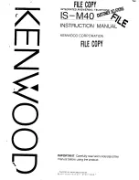 Kenwood IS-M40 Instruction Manual preview