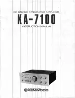 Предварительный просмотр 1 страницы Kenwood KA-7100 Instruction Manual