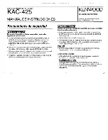 Предварительный просмотр 8 страницы Kenwood KAC-425 Instruction Manual