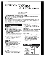 Preview for 1 page of Kenwood KAC-526 Instruction Manual