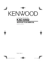 Предварительный просмотр 1 страницы Kenwood KAC-6402 Instruction Manual