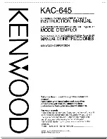 Kenwood KAC-645 Instruction Manual предпросмотр