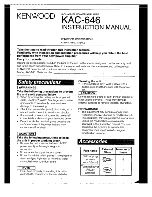 Предварительный просмотр 1 страницы Kenwood KAC-646 Installation Manual