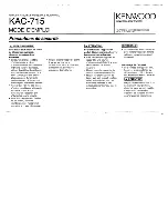 Preview for 12 page of Kenwood KAC-715 Instruction Manual