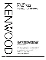 Kenwood KAC-723 Instruction Manual предпросмотр