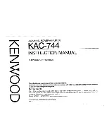 Предварительный просмотр 1 страницы Kenwood KAC-744 Instruction Manual