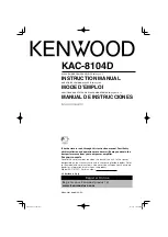 Предварительный просмотр 1 страницы Kenwood KAC-8104D - Amplifier Instruction Manual