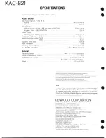 Предварительный просмотр 13 страницы Kenwood KAC-821 Service Manual