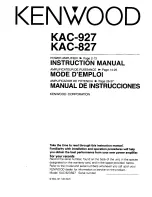 Kenwood KAC-827 Instruction Manual предпросмотр